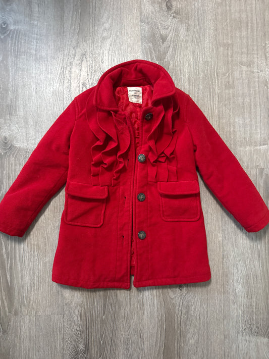 #149 Girls 5 Old Navy Red Coat