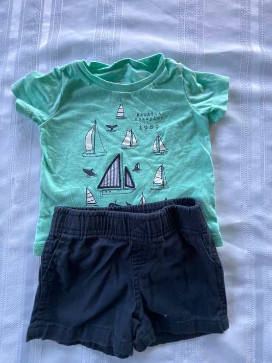 #57  Boys 6 mo tshirt/shorts EUC