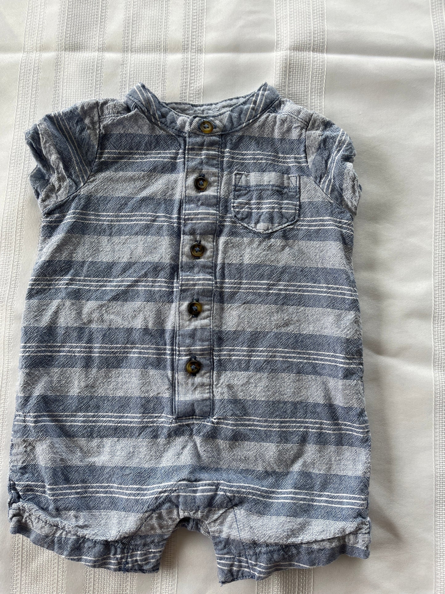 #29 3 mo Boys  Carters short romper EUC