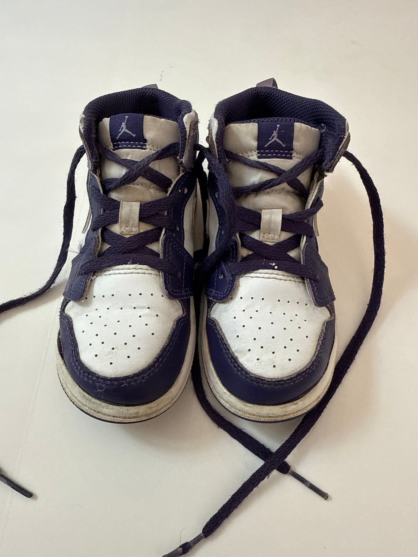 #96 Girls Purple Air Jordans Size 10C