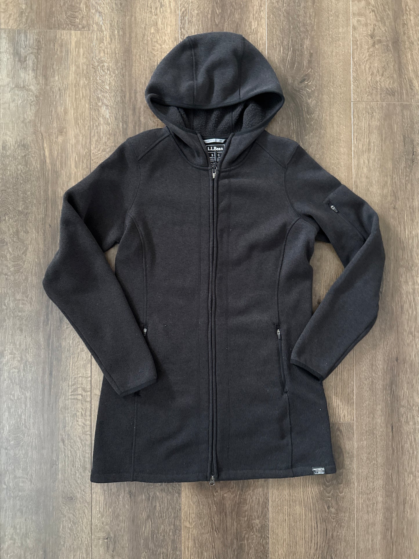 #173-LLBean sweater fleece coat women's size S