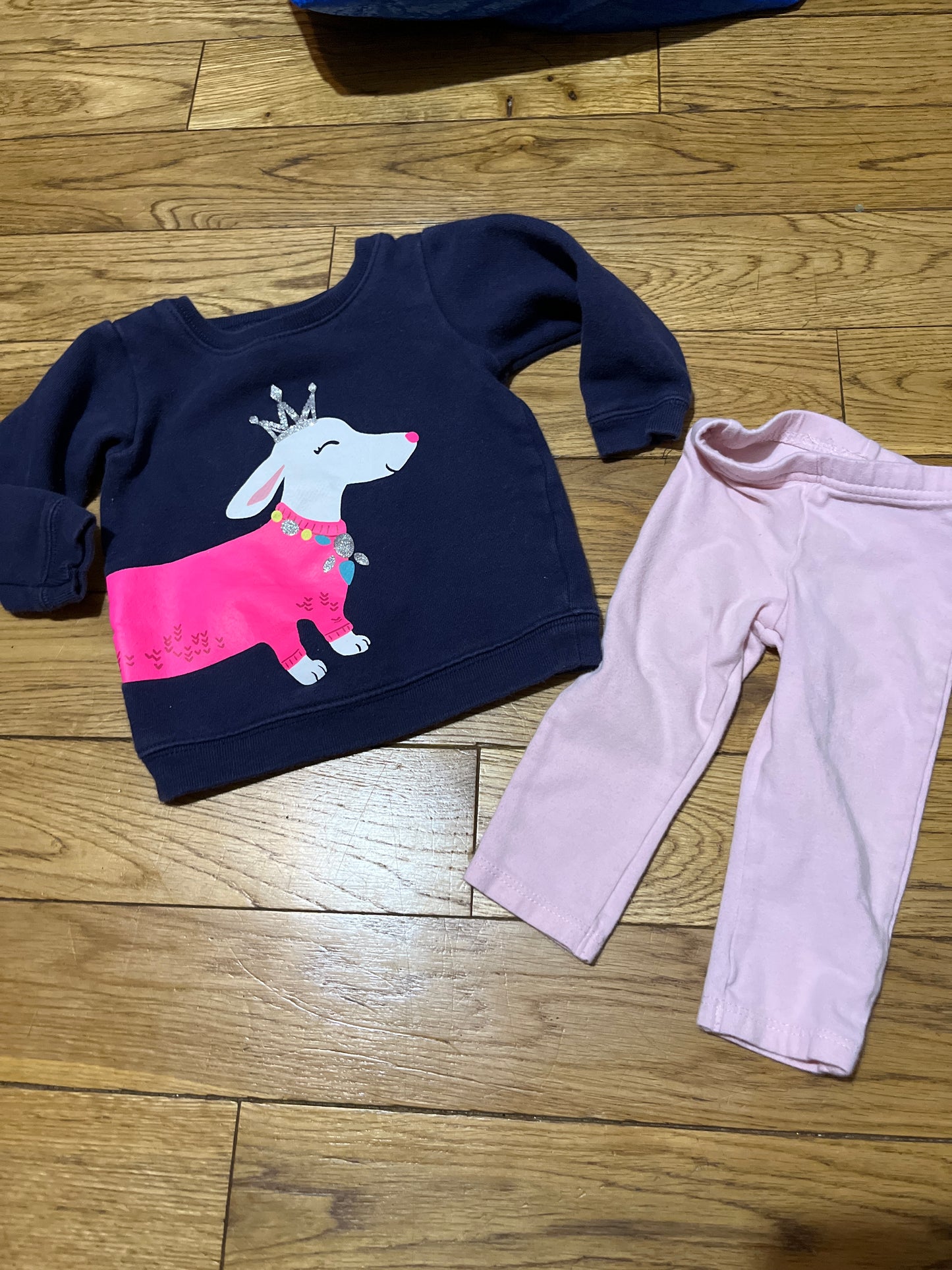 Seller 67 - carters pink dog sweater outfit 6mo