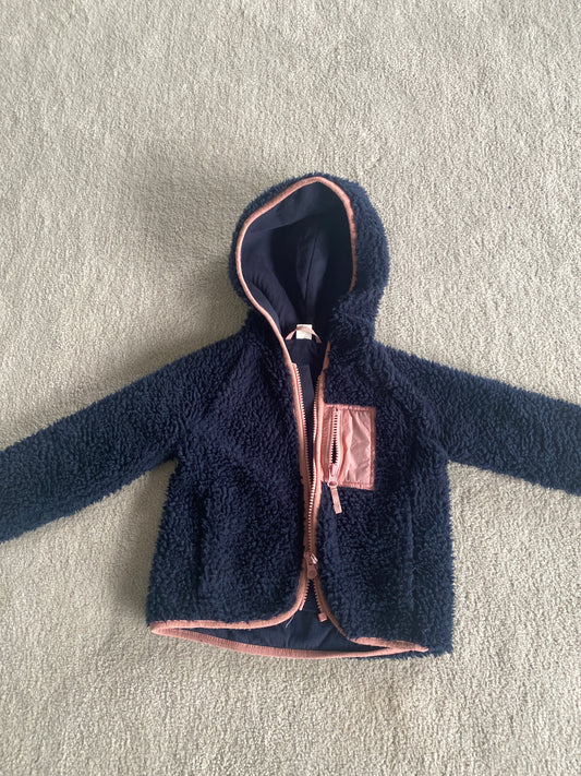 #36 Crewcuts XXS Girls Coat 2-3T Navy/Pink