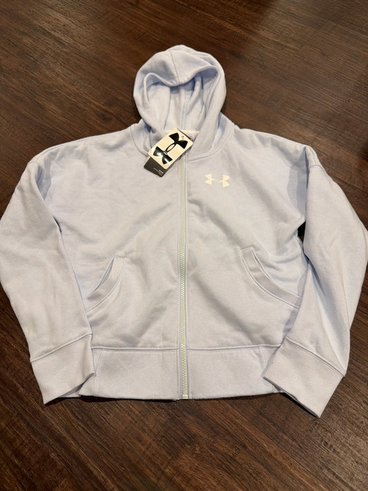 #107 nwt youth large girls Under Armour hooded zip up