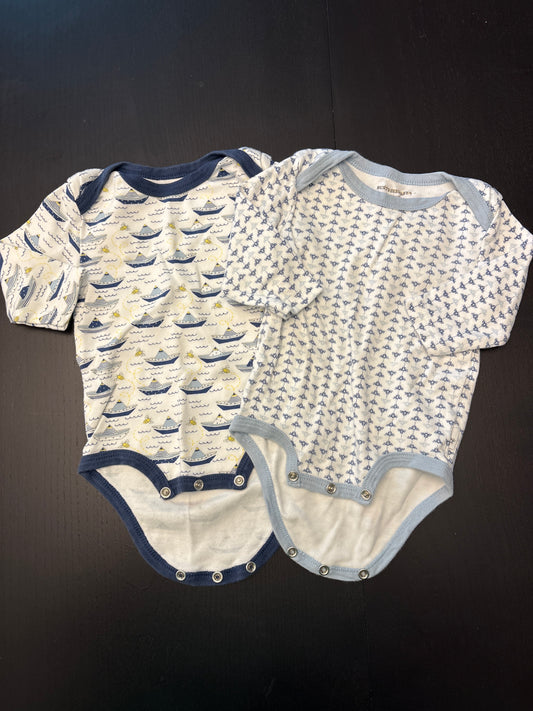 #166 boys Burts Bees 6-9mo long sleeve onesies