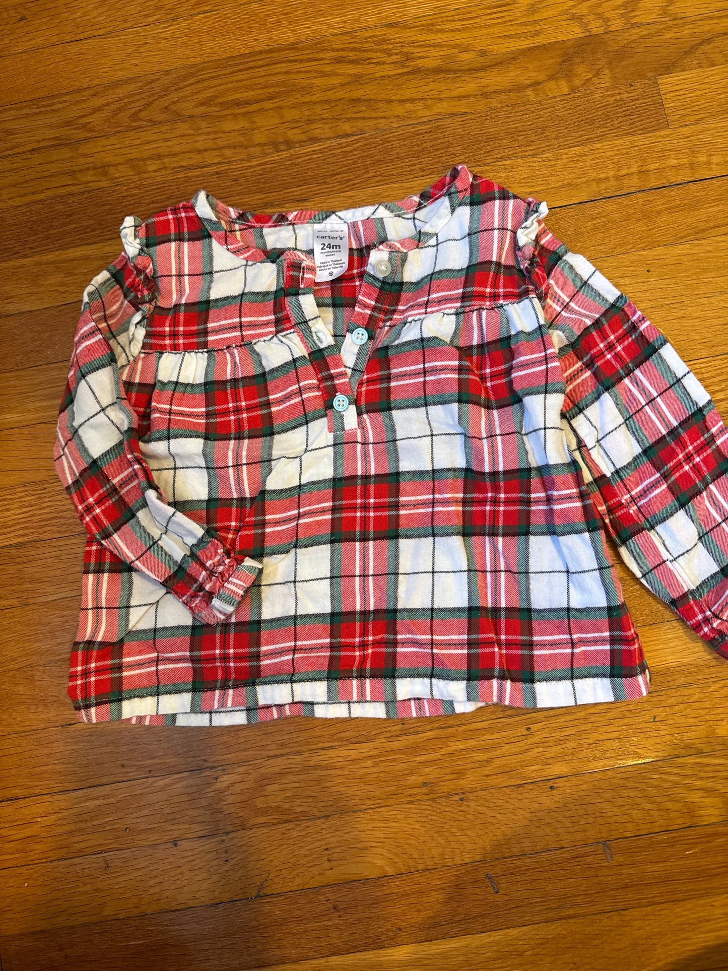 Seller #127 Carters girls plaid  top size 24m