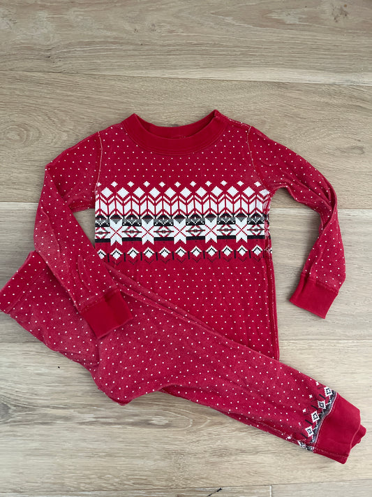 #110 Hanna Andersson Girls 3T/90cm Fair Isle Christmas Pajamas