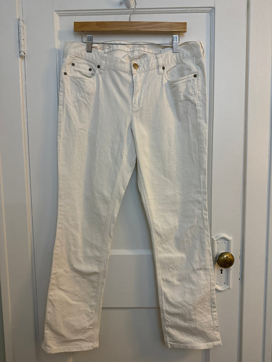 J. Crew White "Matchstick" Straight Leg Jeans, Women's Size 33R