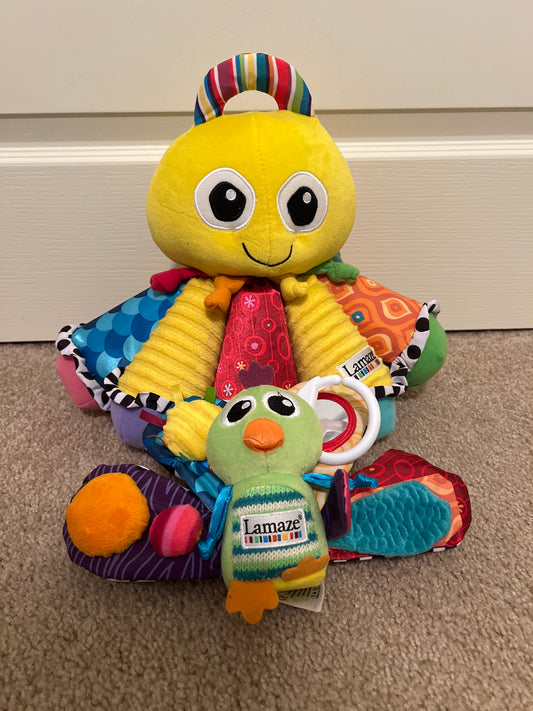 REDUCED: Lamaze musical octopus and peacock attachment