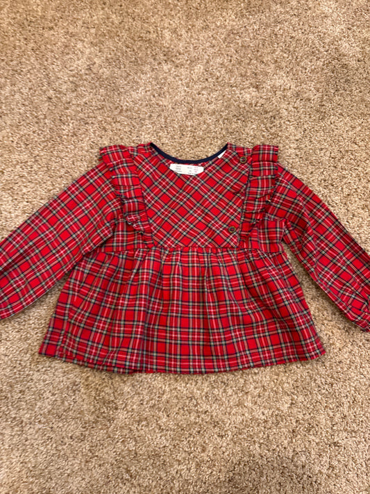 #47 girls 2/3T, Zara Baby holiday plaid top
