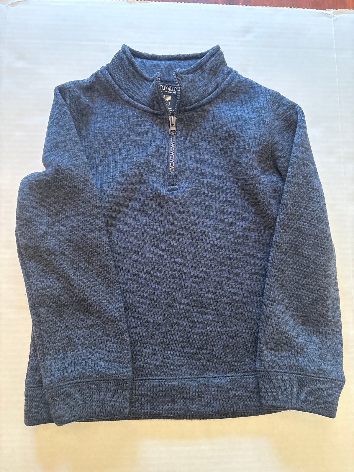 Seller 118 VGUC Boys Hollywood Jeans quarter zip navyblack Heather sweater size 6