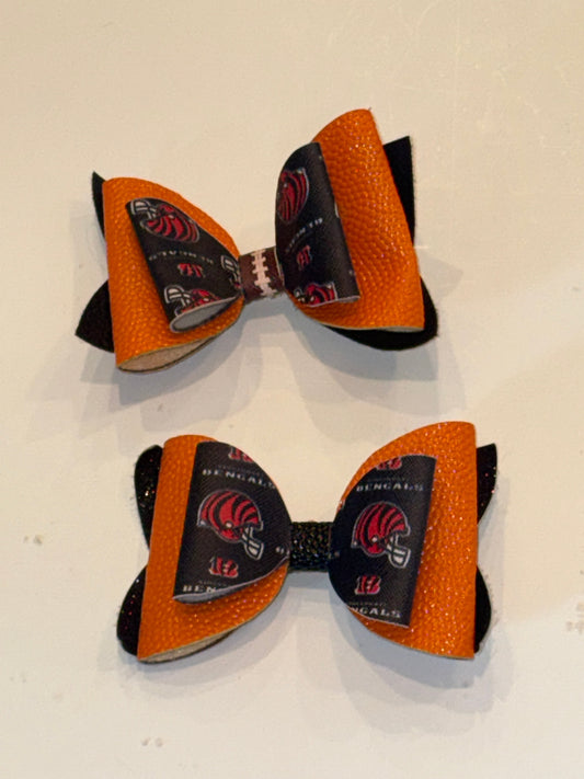 #182 bengals hair bows