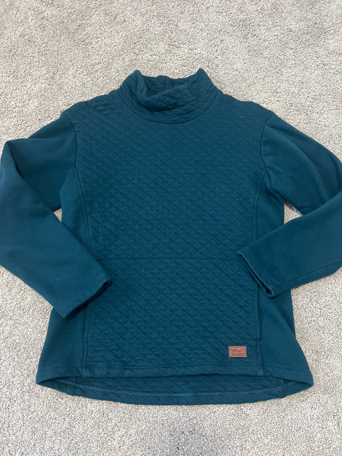 LL Bean Quilted Mockneck Pullover Size S