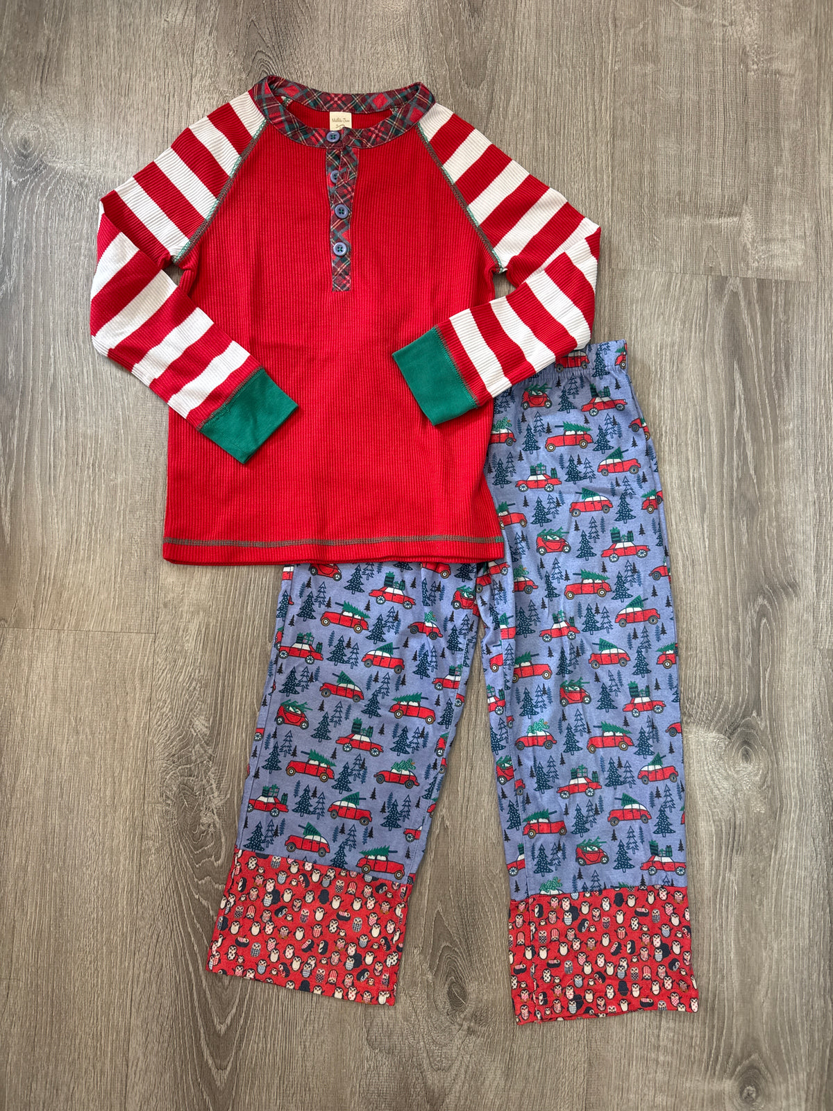 #149 Boys Matilda Jane size 6 Christmas truck pajamas