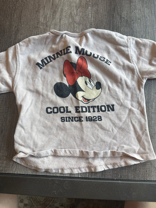 #145-  Size 12-18M Zara oversized Minnie Mouse Sweater