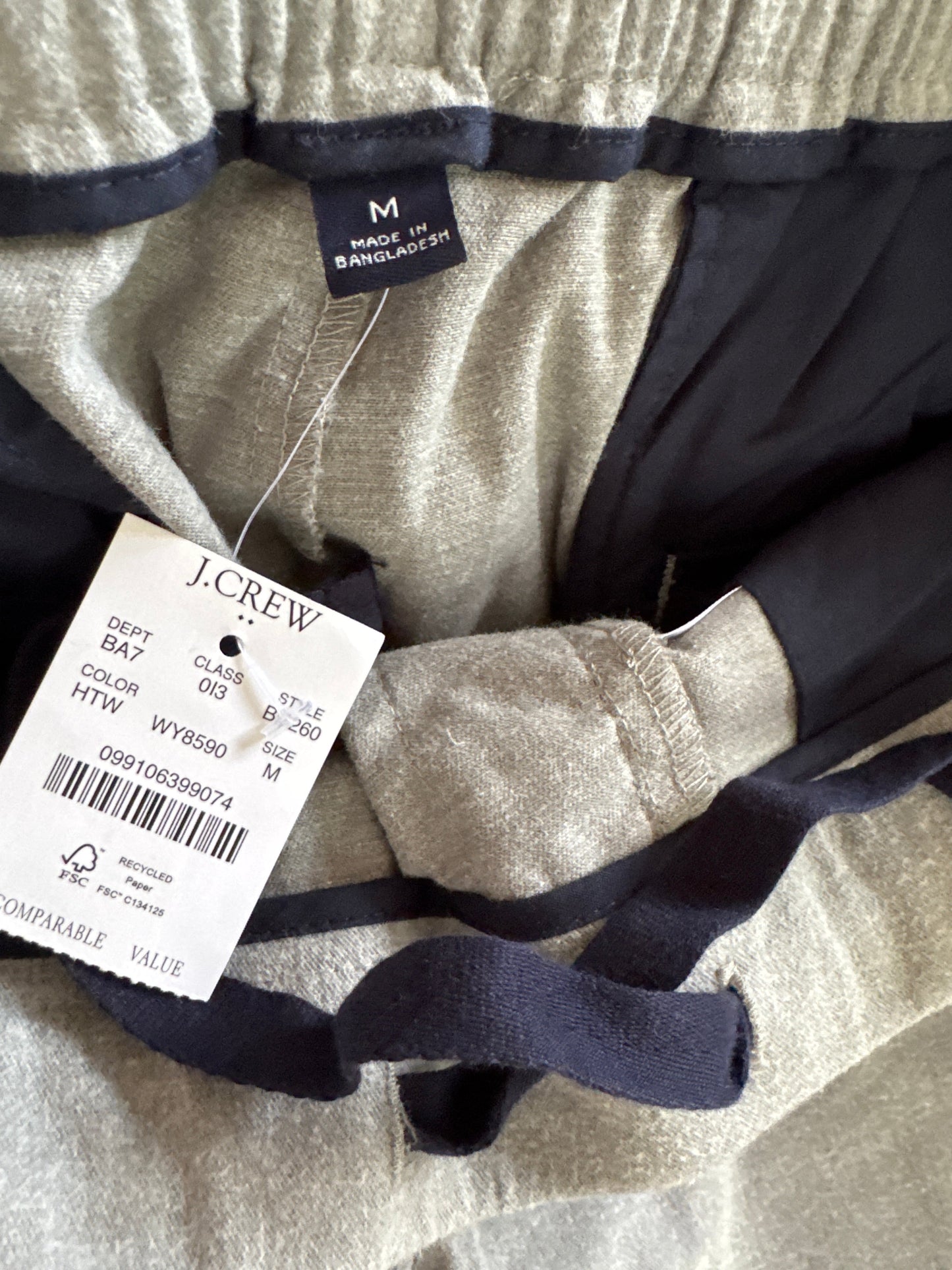 Seller #127 Men’s NWT J Crew drawstring cotton pant size M