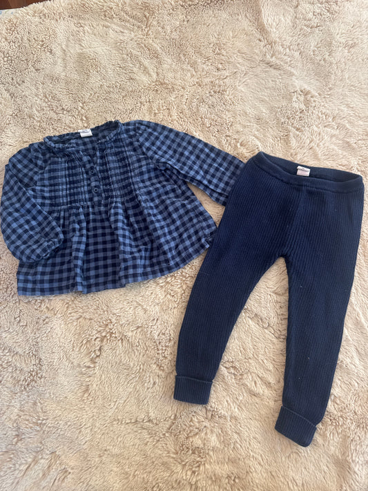 Seller 108  Girls gap 18-24m Outfit Bundle EUC. tunic/ribbed leggings