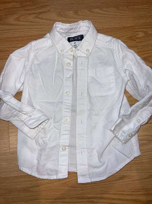 89A Children’s place 2t boys collars white shirt VGUC