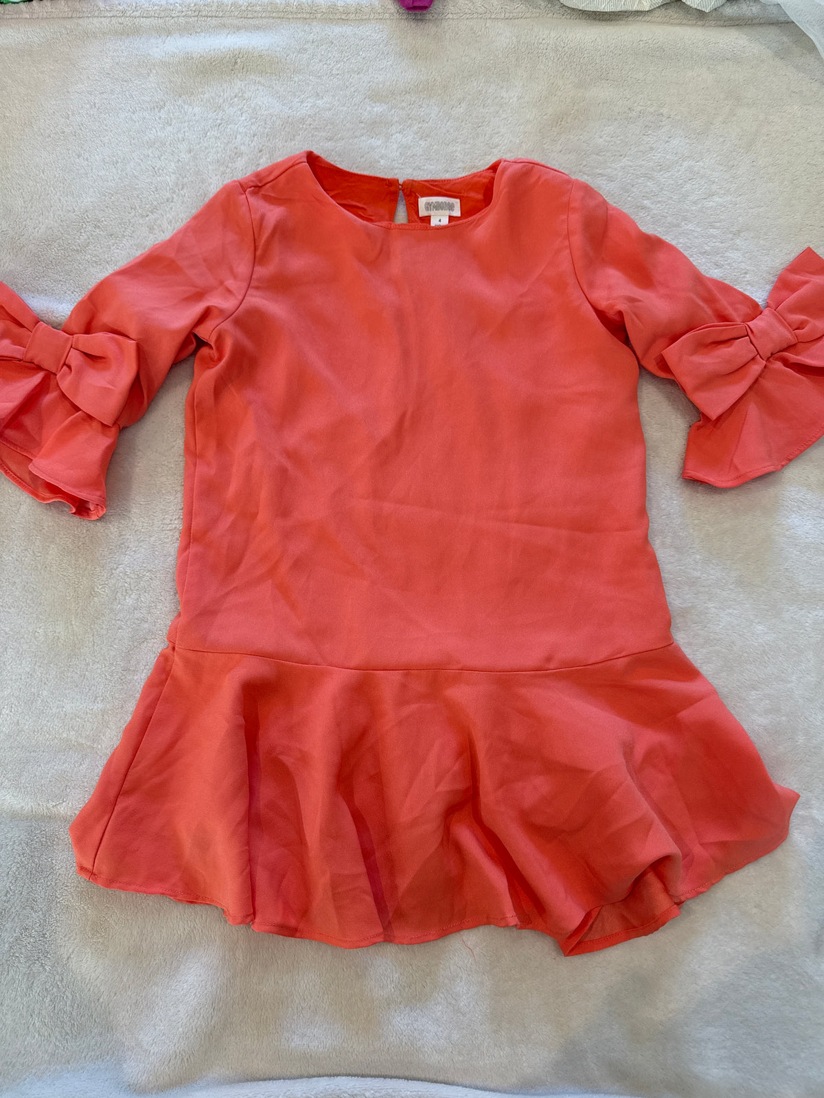 #81 Girls 4 Gymboree Dress Orange EUC