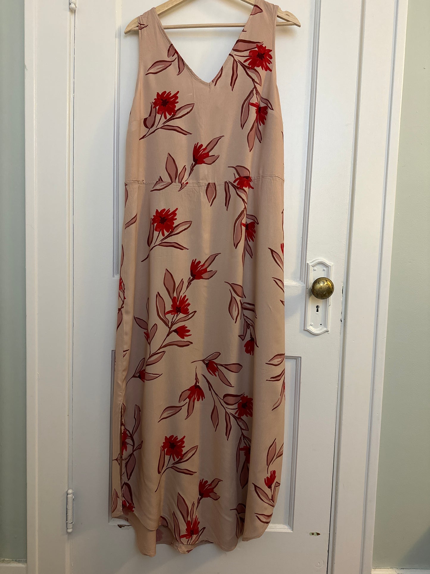 a new day (Target) Pink Floral V-Neck Maxi Dress, Women's Size XL