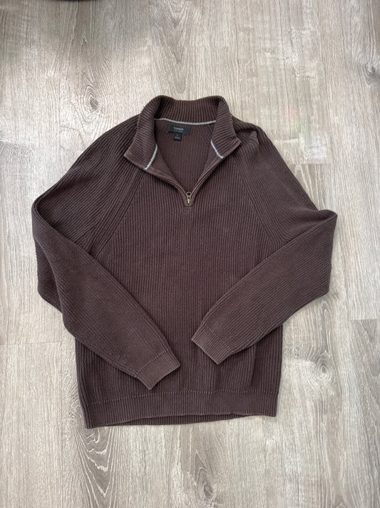 #149 Men’s M Express 100% cotton Brown quarter zip sweater