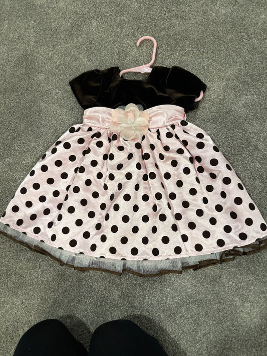 #133 Kidture Sz 18 months Girls Dress Velvet Dots