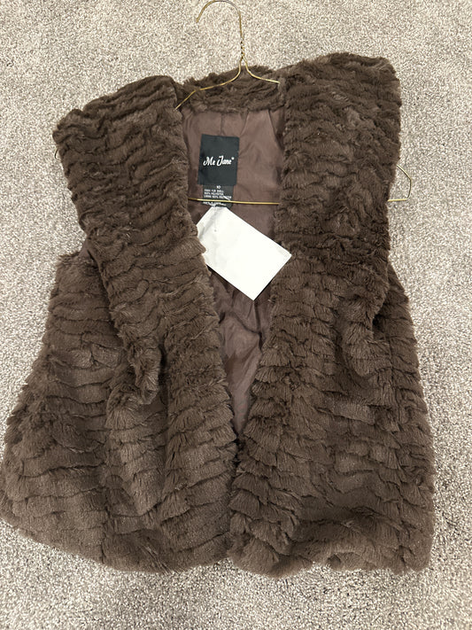 #133 Me Jane Girls Sz 10 Brown Fur Vest Perfect for Family Photos