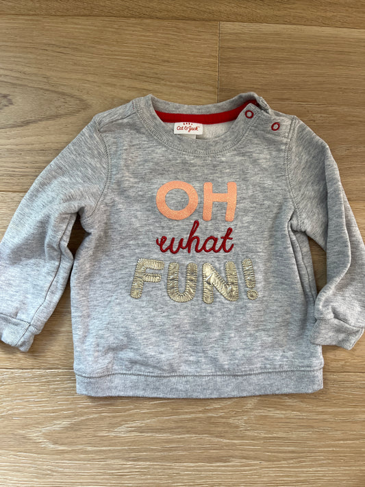 #110 Girls 18 Months Gray Holiday Sweatshirt
