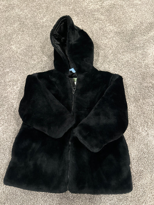 #133 Circo Girls Sz 3T Fur Blqck Coat