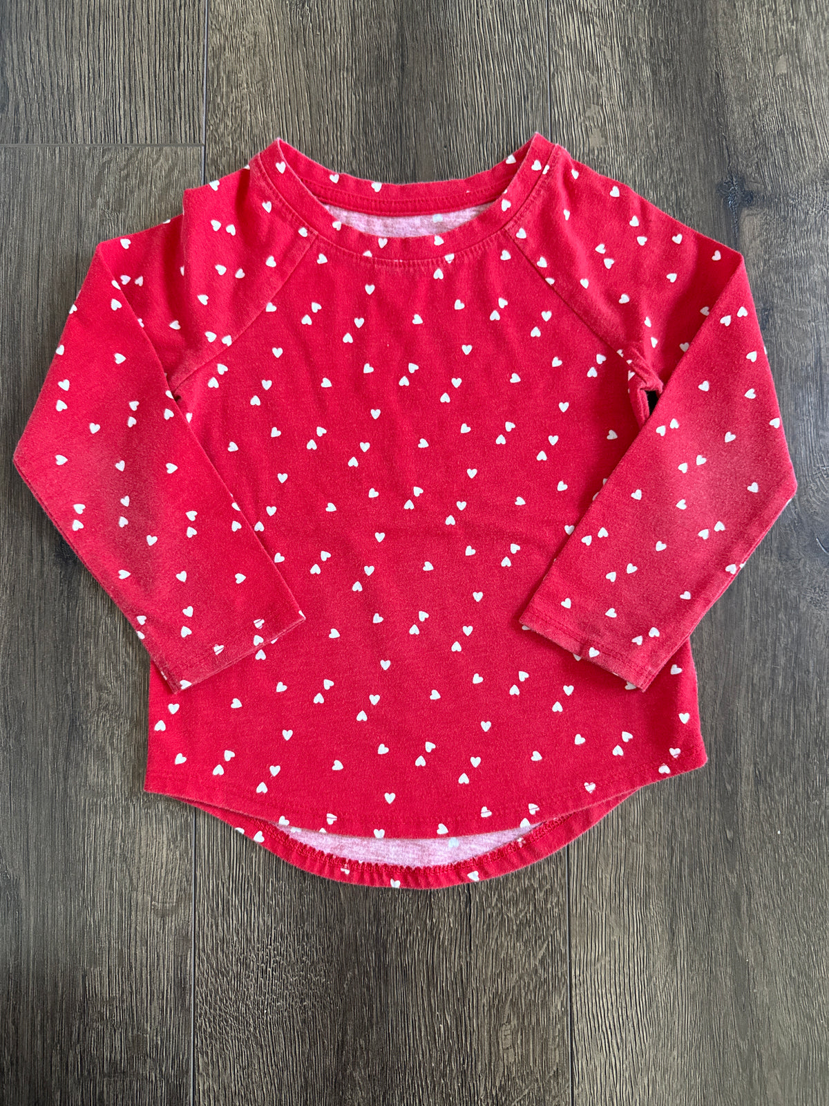 #173 Girls 3T Cat & Jack heart pattern long sleeve T