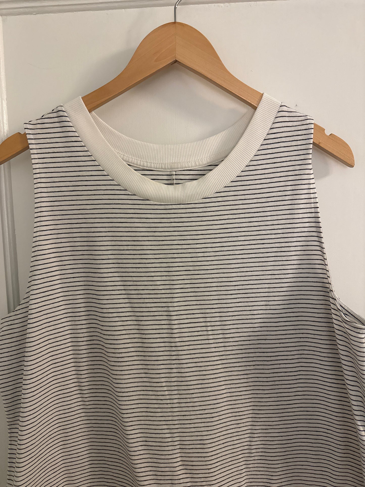 #152 - PRICE REDUCED A New Day Black & White Striped Sleeveless T‑Shirt Dress – XXL