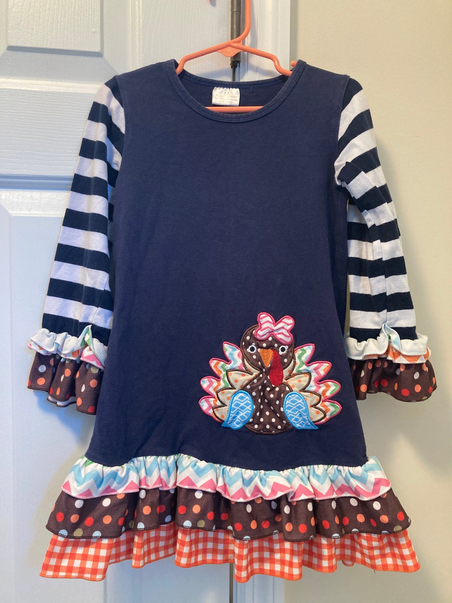 Seller #57 Girls 5 Ruffle Thanksgiving turkey dress REDUCED