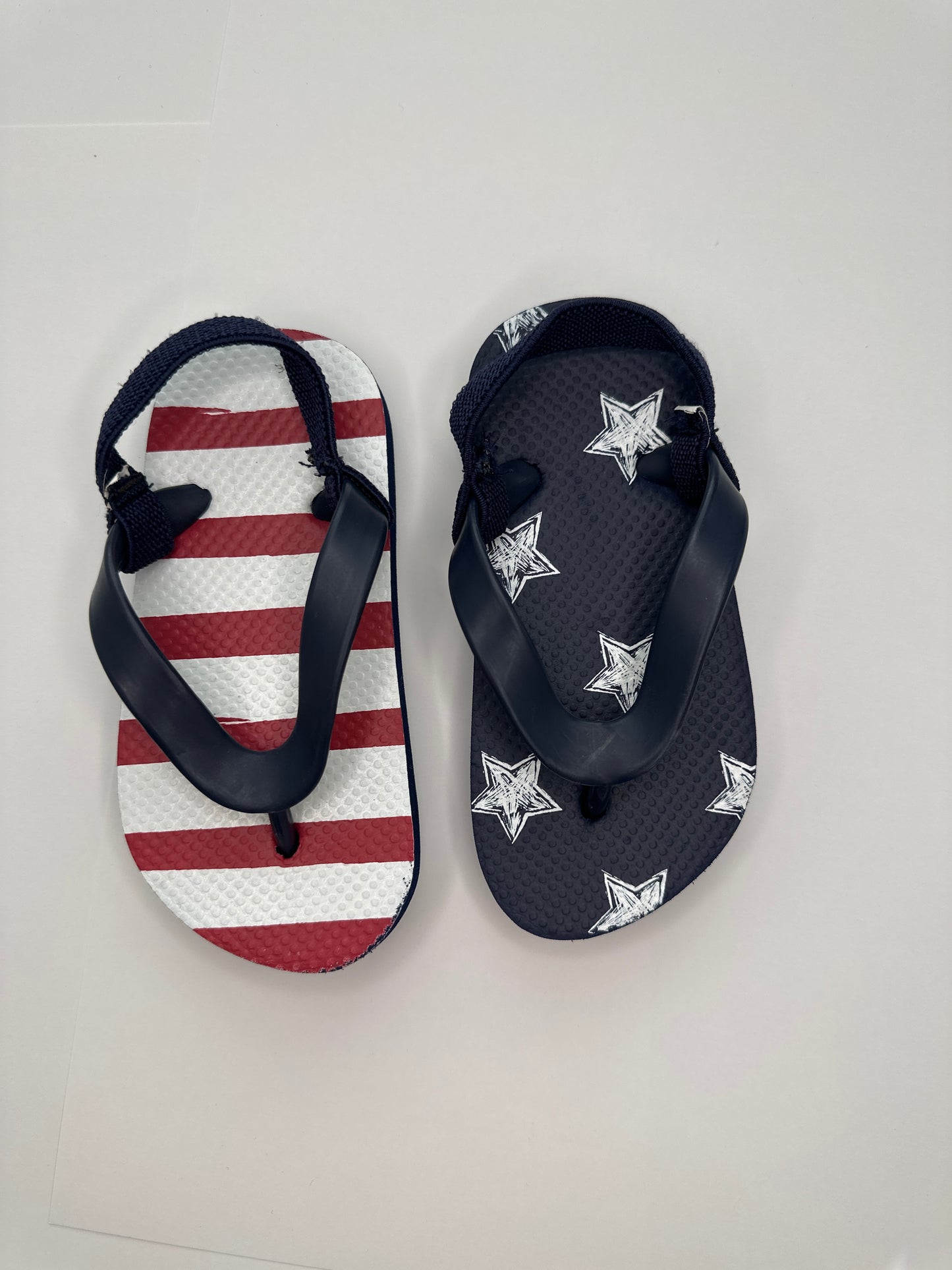 U.S. American Flag Flip Flops with back strap - Toddler Size 6/7