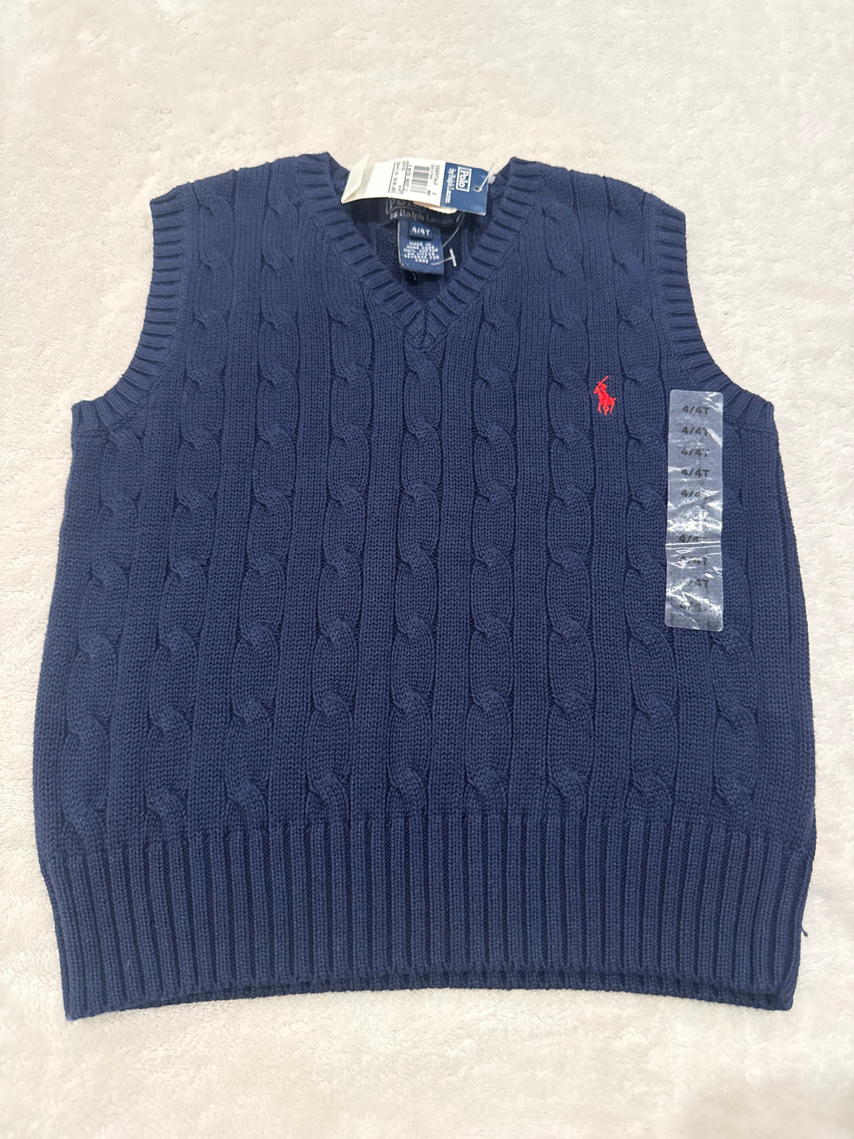 #81 Boys 4T Polo RL sweater vest navy nwt