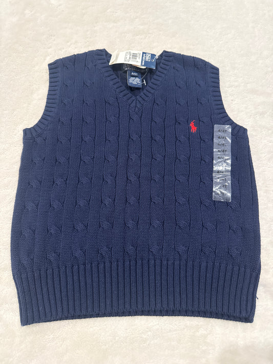 #81 Boys 4T Polo RL sweater vest navy nwt