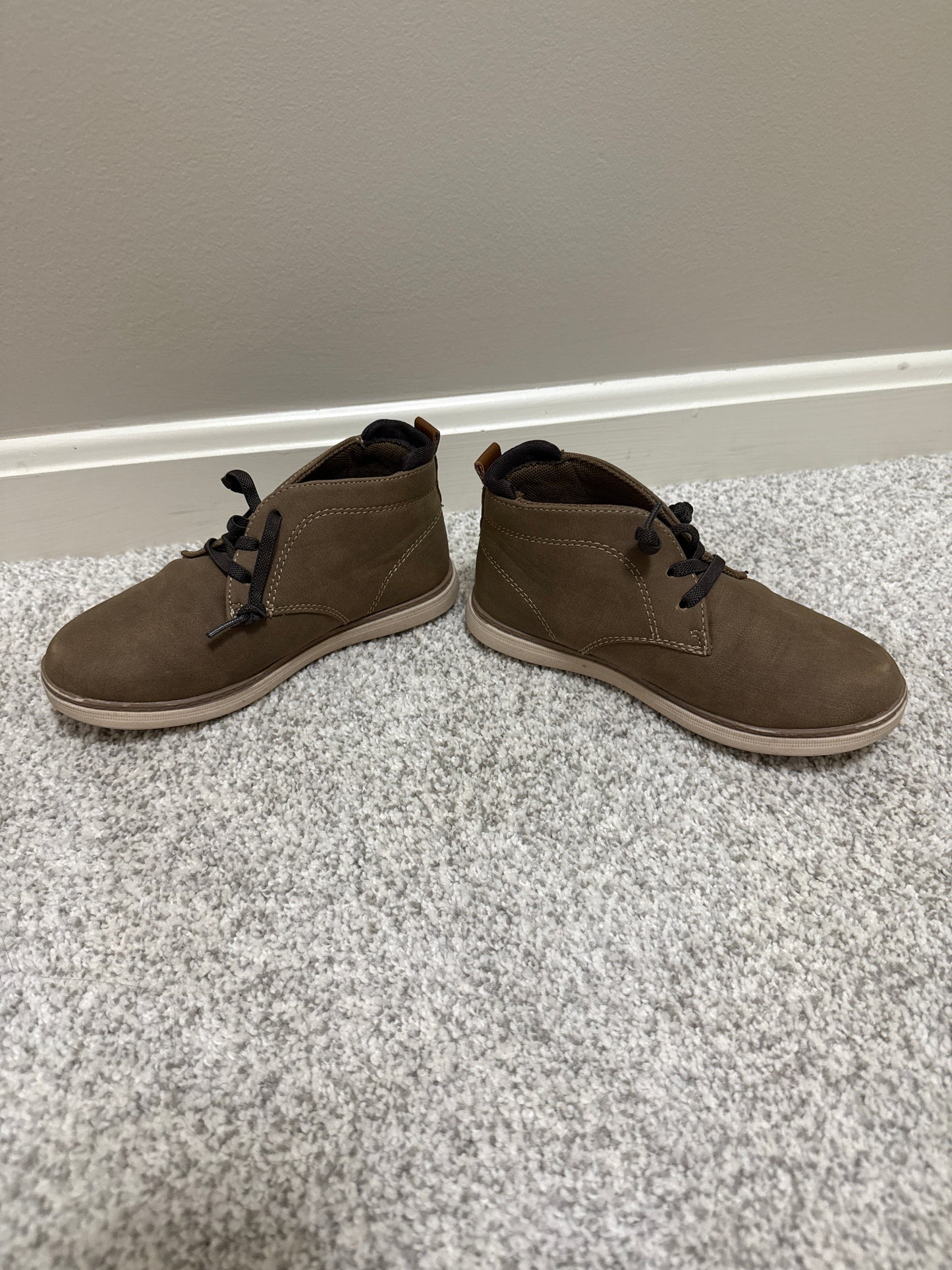 REDUCED: Seller #216, Boys Crown Vintage brown suede-like boots, toddler size 12