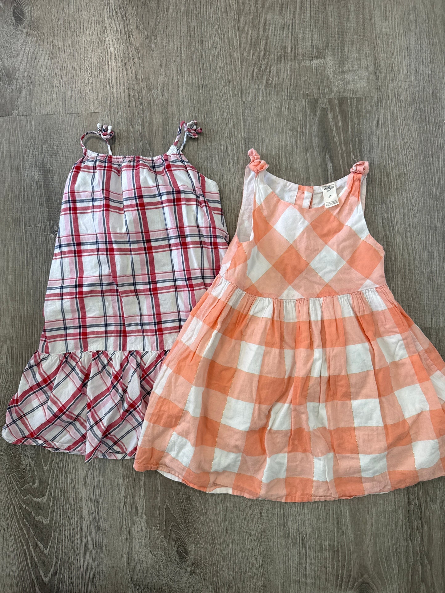 #149 reduced Girls 4T plaid dresses