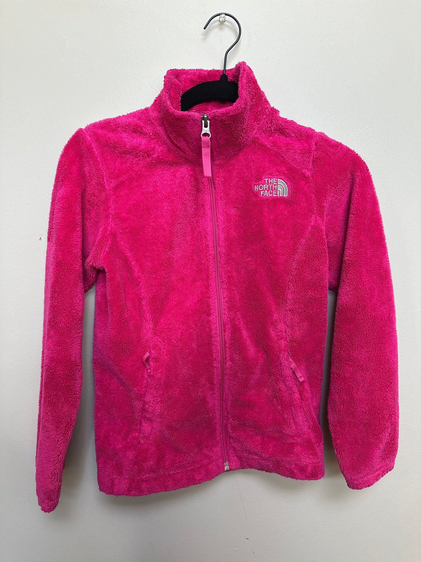 #133 North Face Girls Pink Fleece Jacket sz 10-12