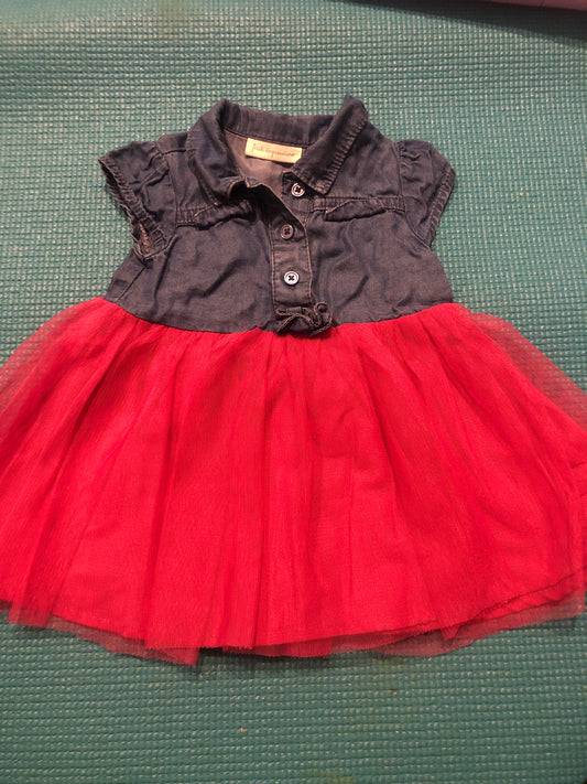 3-6m Jean top with purple tulle bottom