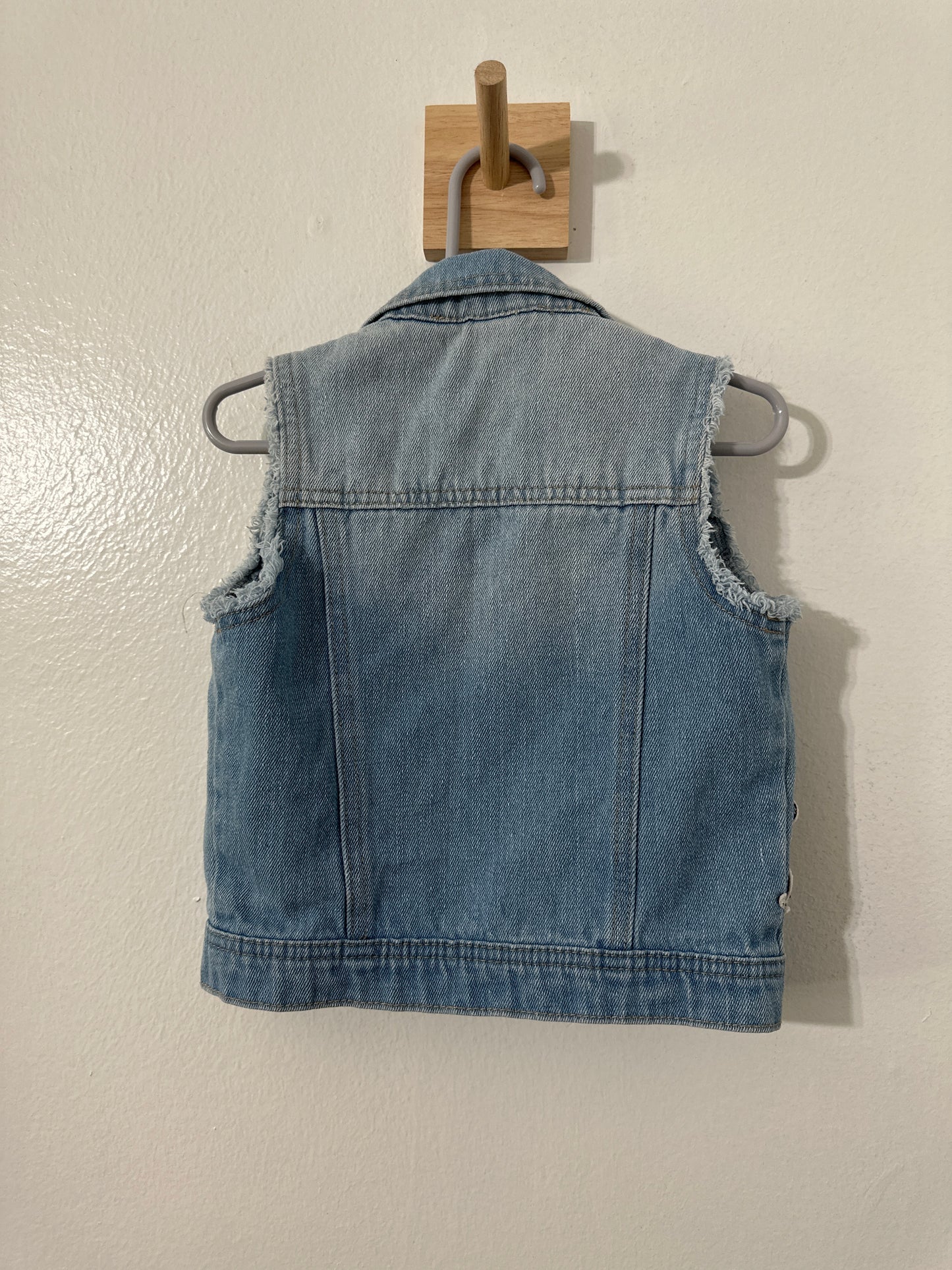 #111 Girls Jean Vest Patches Mickey Mouse XS