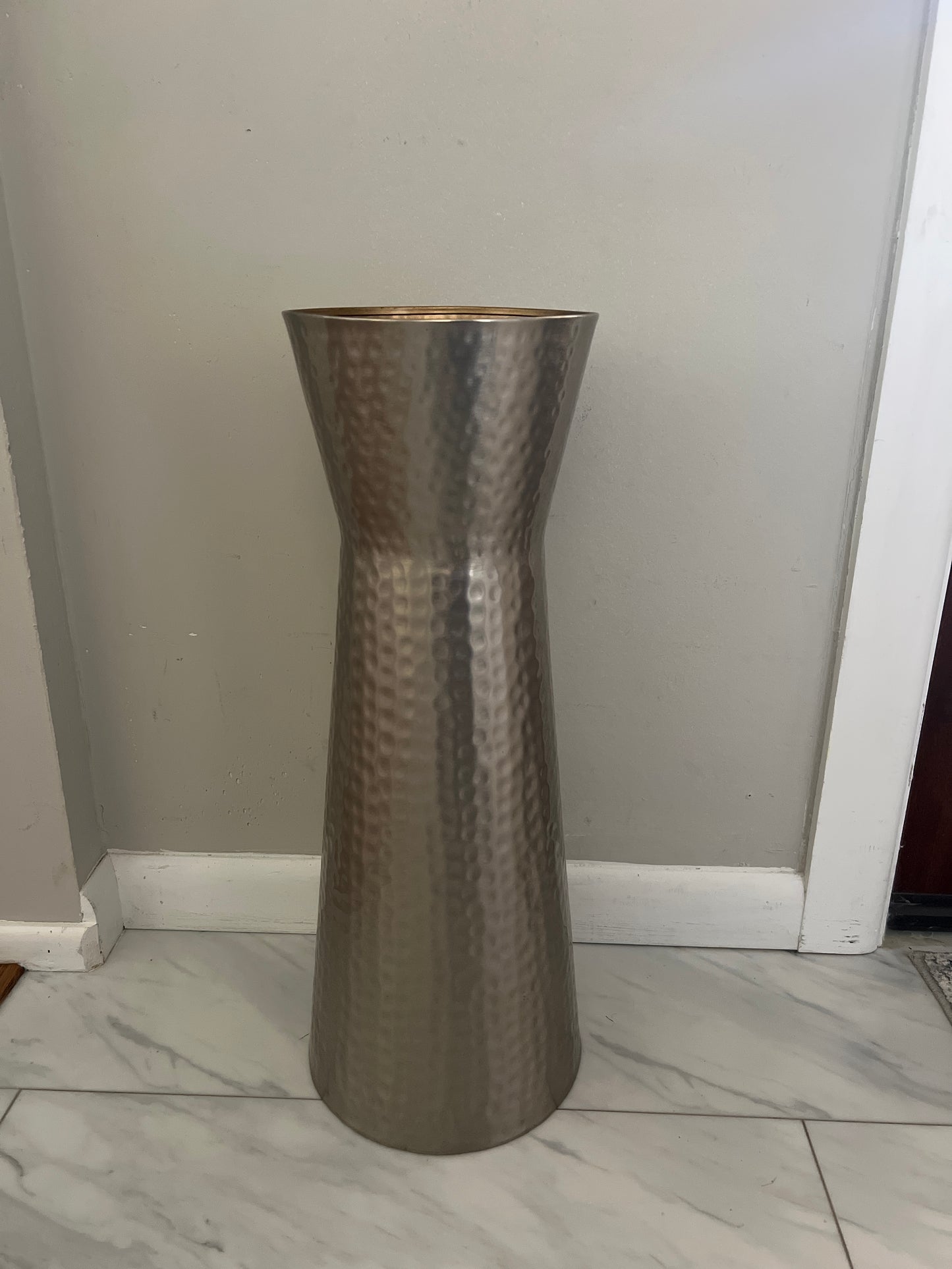 #99 Hammered Metal Floor Vase