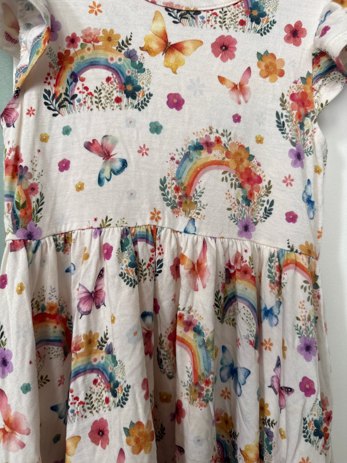 #149 girls Posh Peanut 3-4T rainbow butterfly twirl dress