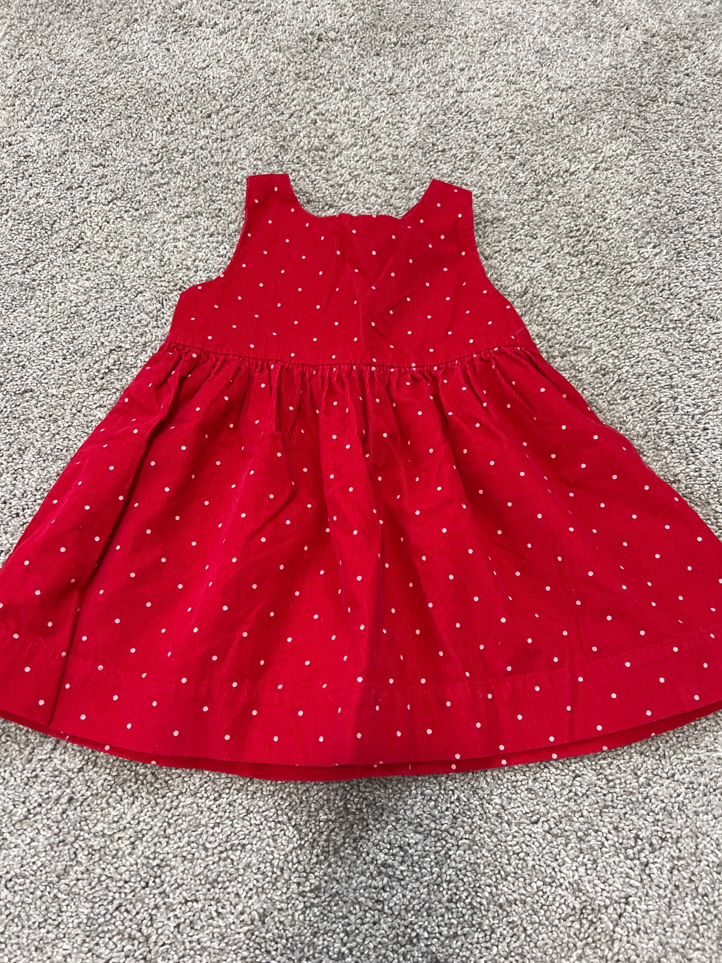 #99 Girls Gap Polka Dot Corduroy Dress EUC Size 18Mo