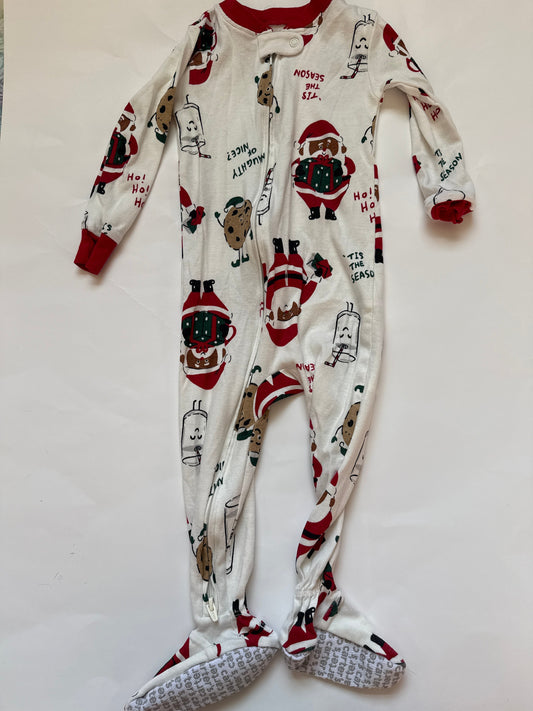 #170 Carters Santa (black) with cookies and milk gender neutral 18 months
