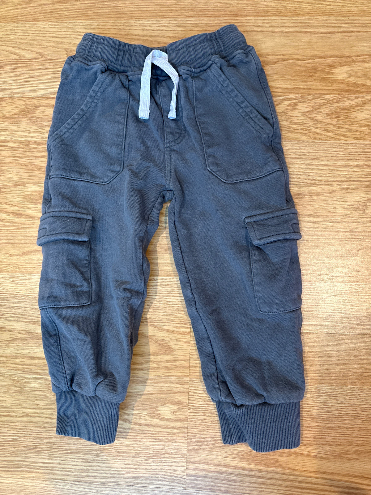 #87 Little bipsy boys 4-5t boys grey cargo sweatpants functional drawstring VGUC