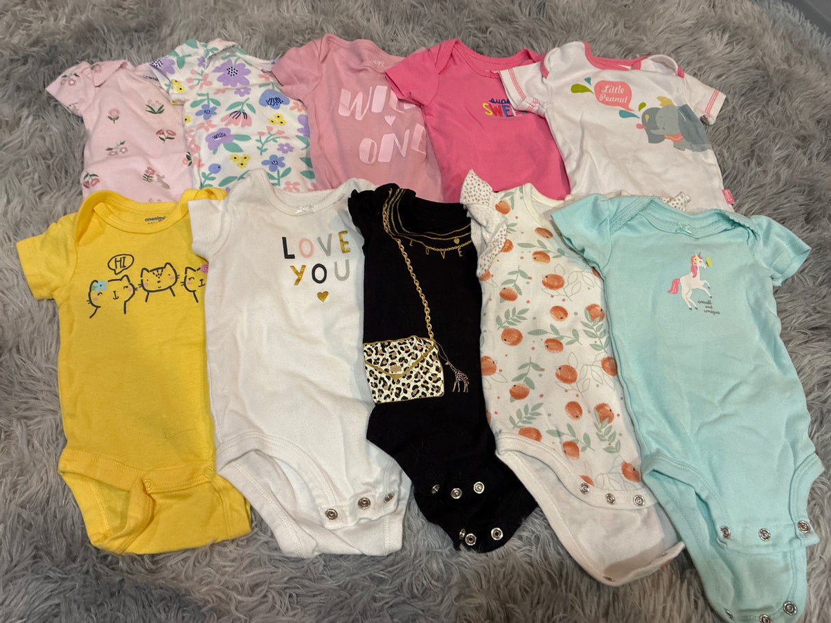 SCO46-onesies-girls-0-3 months-10 pack