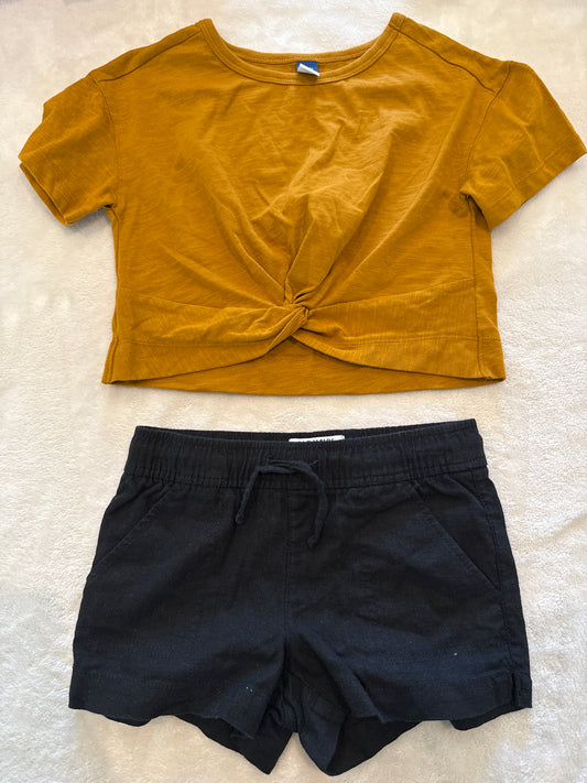 #46 Girls 5 oldnavy top and bottom- bottoms are linen euc
