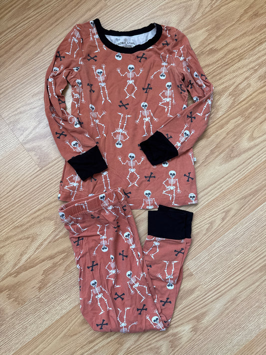 #87 Caden lane 2t bamboo orange Halloween skeleton oakamas VGUC