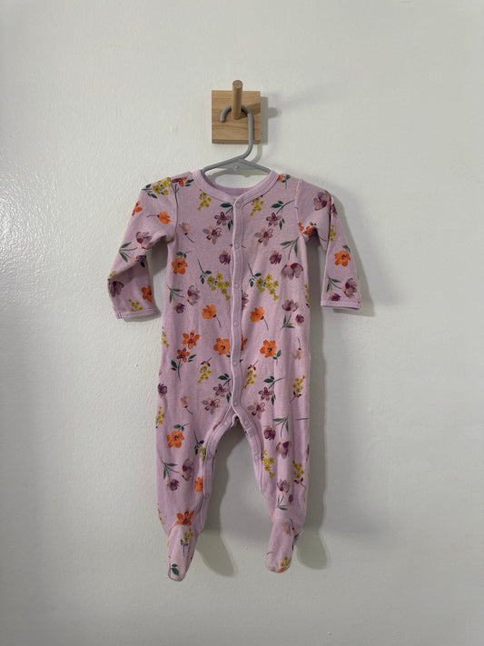 #111 Carters Girls Purple Floral Onesie 9 Month