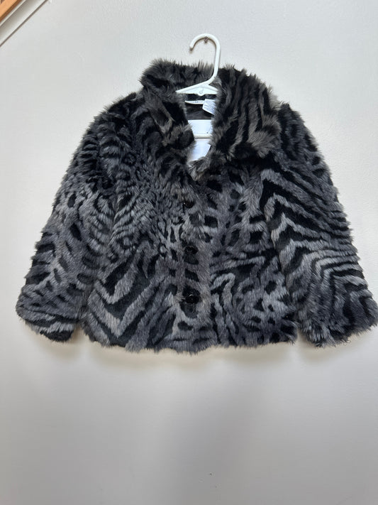 #130 Girls Sz 4T Faux Fur Coat